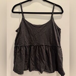 UpWest Women’s Medium Gray Spaghetti Strap Peplum Tank